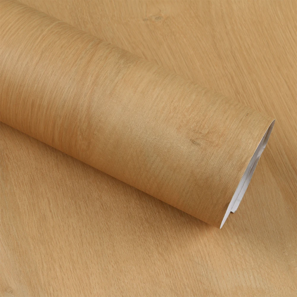 Light Wood Grain Contact Paper Vinyl Waterproof Self Adhesive Wood Wallpaper Furniture Cabinet Decorative Sticker For Home Decor