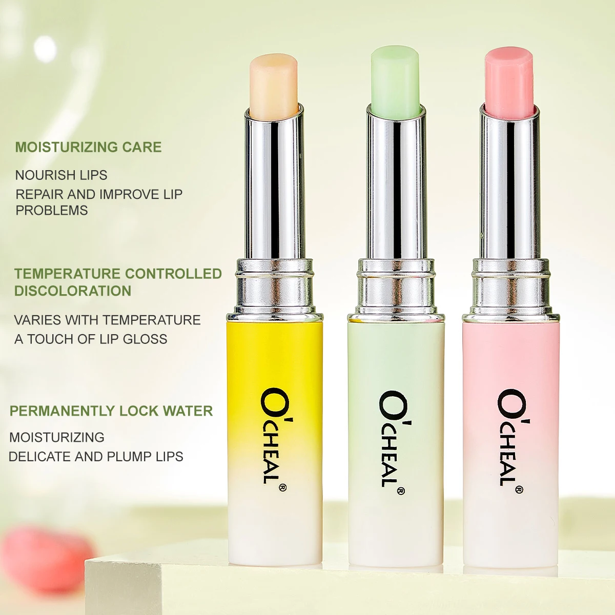 Ocheal Lip Balm Moisturizing Nutritious Temperature Change Lipstick Smooth Tender Anti Dry Cracking Oil Woman Beauty Lip Care