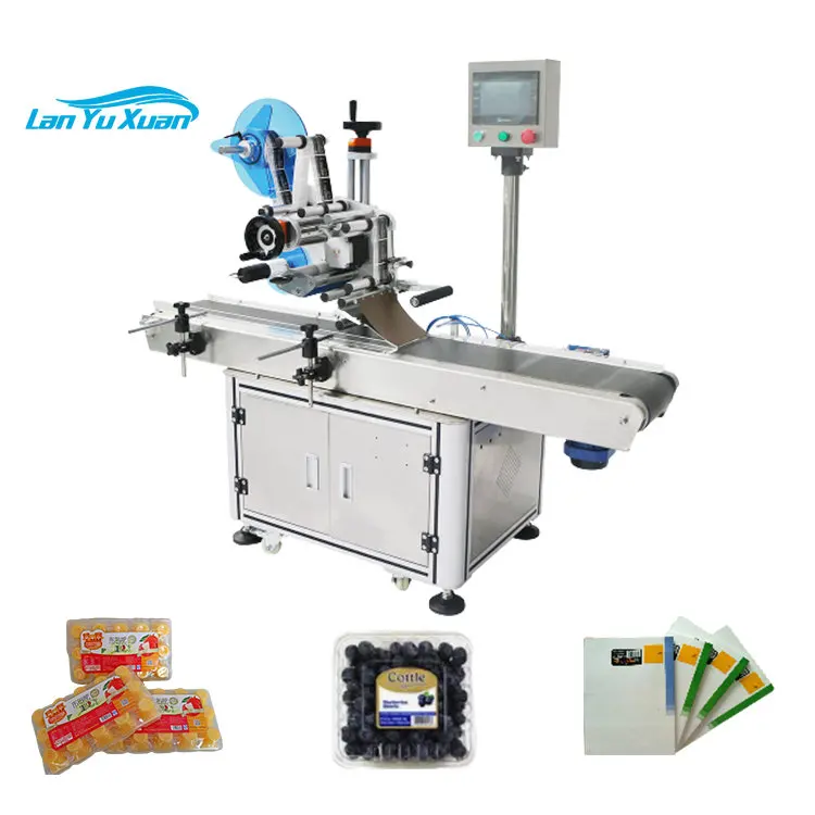 Automatic Sticking Label Foil Stand Up Pouch Plastic Bag Surface Plane Flat Labeling Machine