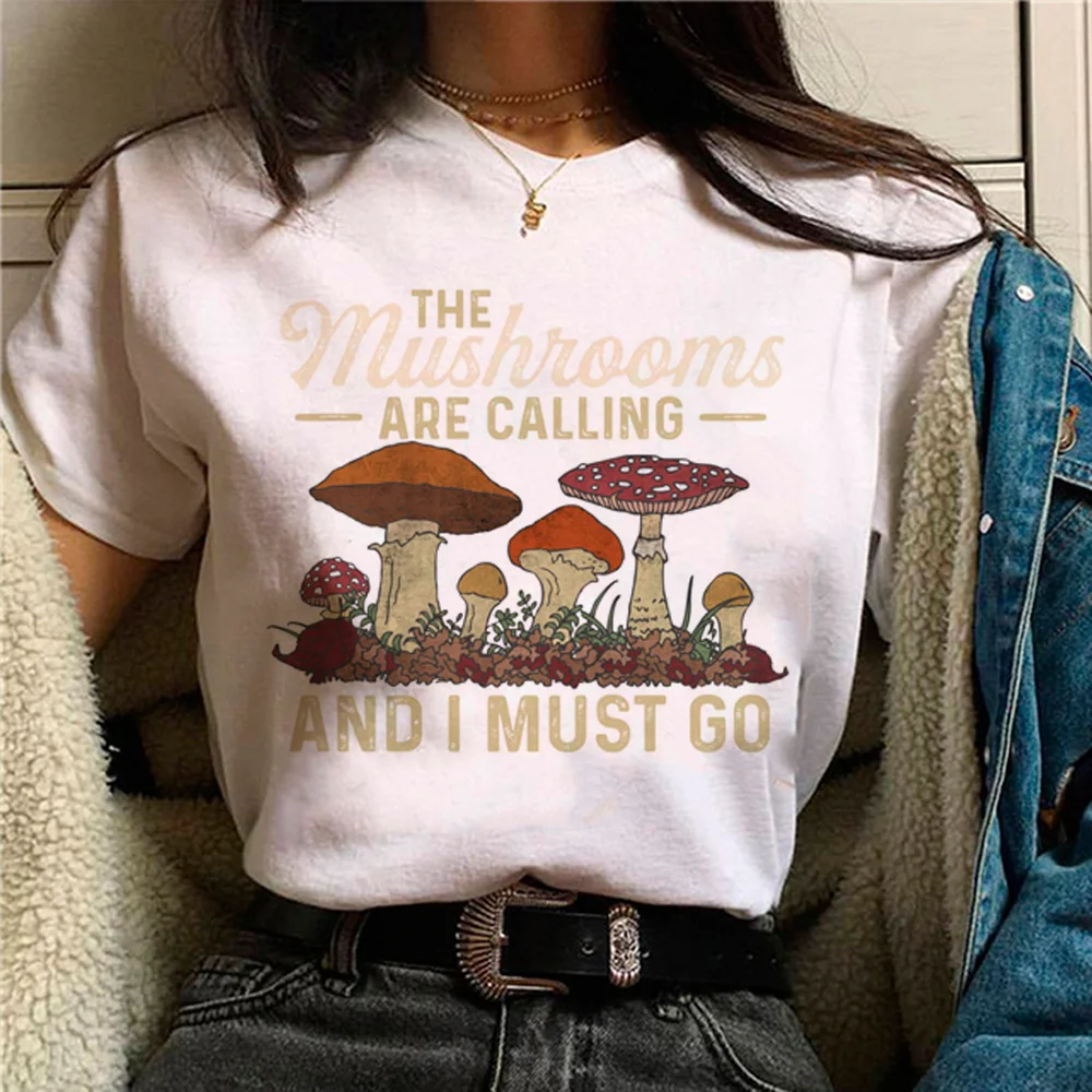 

Mushroom t shirt women summer graphic t shirt female manga 2000s funny clothes