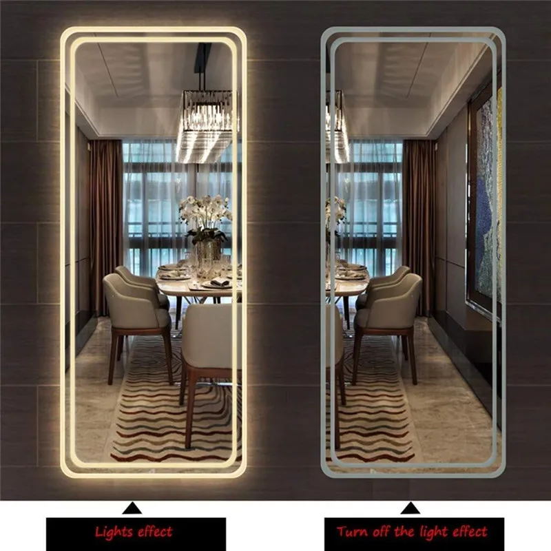 China Decorative Backlit Dressing LED Mirror Large Full Length Cosmetic Standing Wall Mirror