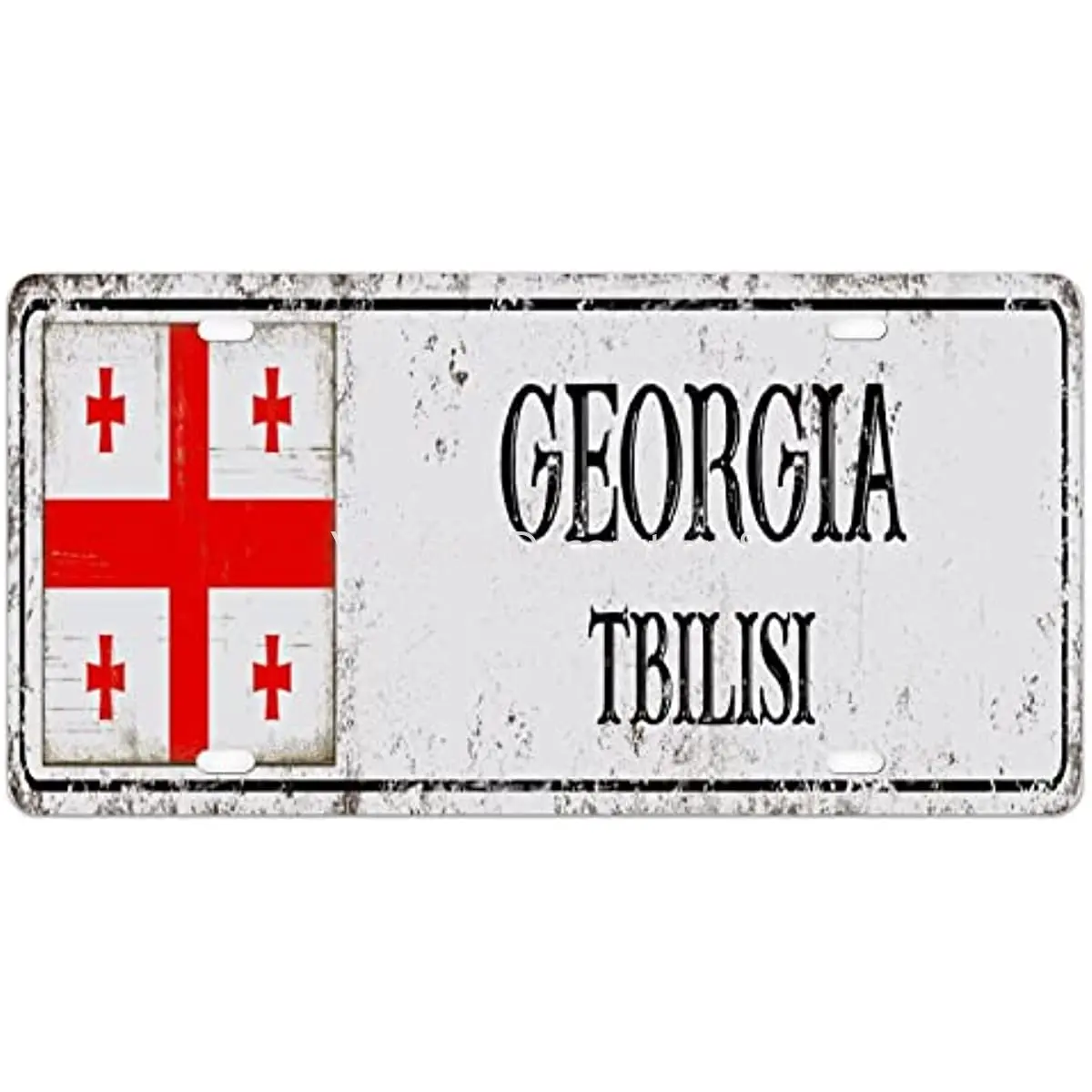 New Flag Vanity License Plates National Flag Tbilisi City Decorative License Plate Sign Georgia City Souvenir Retro Vintage