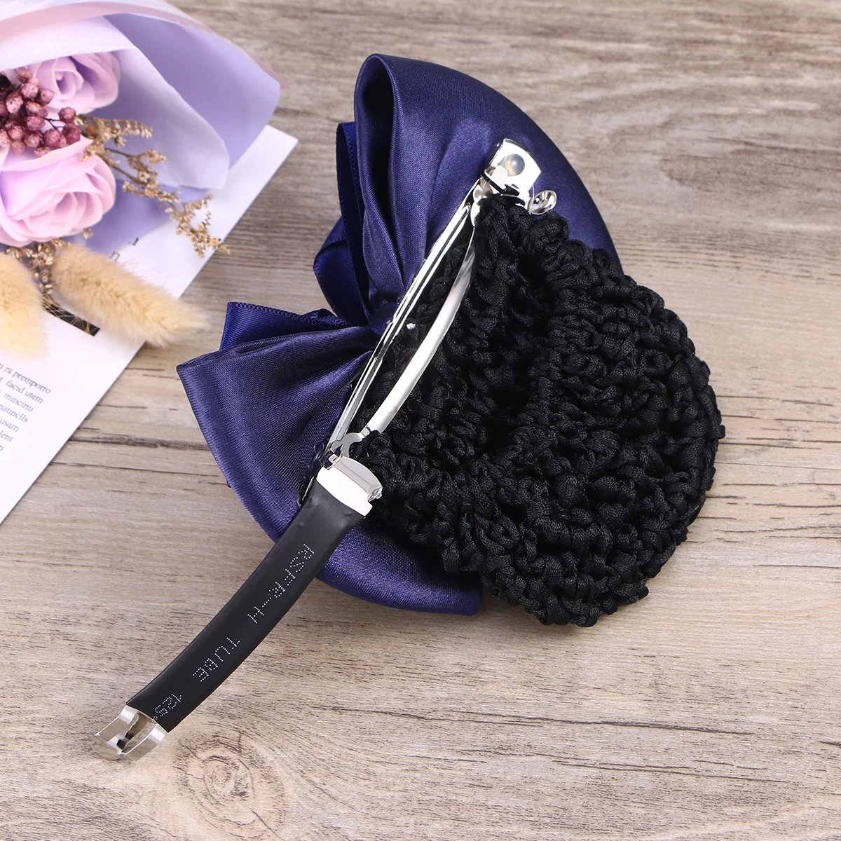 

Bow Hair Snood Elastic Hairpin Bun Headdress Women Office Lady Party Elegant Stretch Cloth Cap Fit All Day Comfort