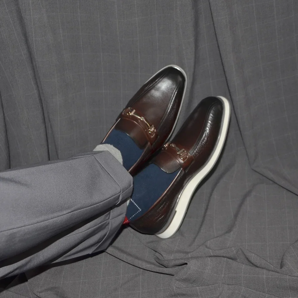Luxury Men's Penny Loafer Sneakers with Horsebit Genuine Leather Slip-on Business Office Man Casual Dress Shoes Male Mocassins