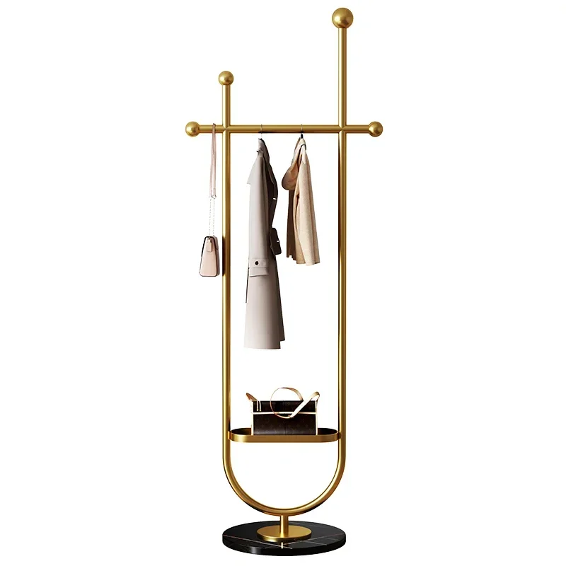 

Gold Metal Clothes Rack Entrance Boutique Living Room Clothes Rack Stand Hanger Shelving Burro Ropa Perchero Nordic Furniture