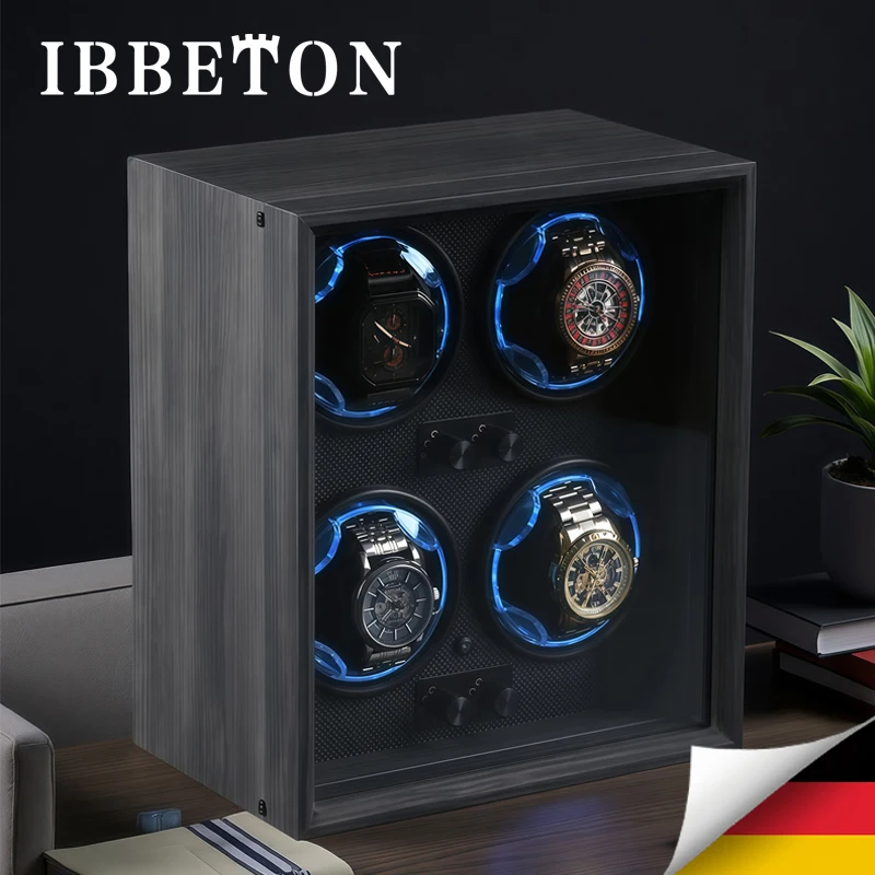 

IBBETON mechanical watch winding device, black texture, jewelry display box, storage box, watch accessory display box