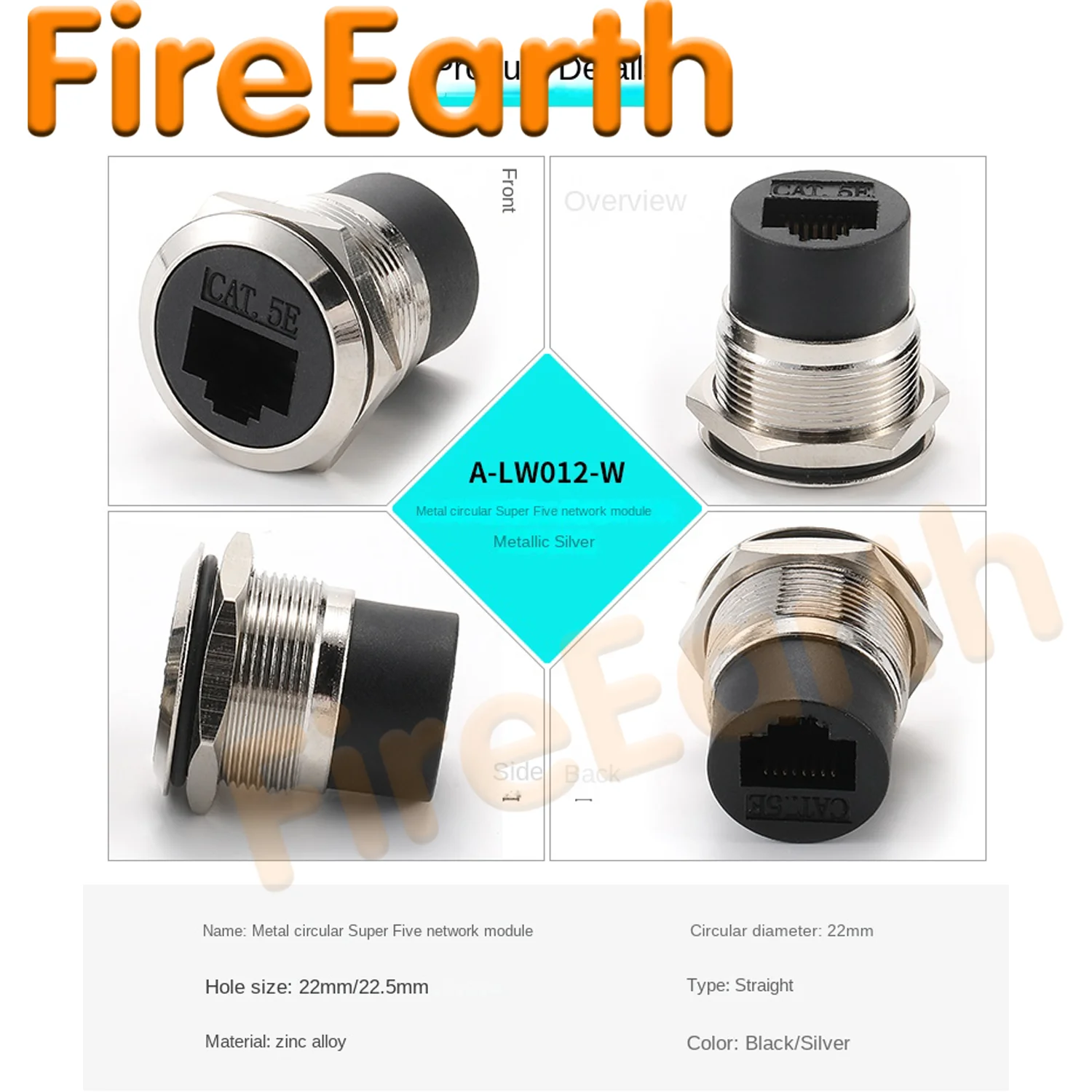 

RJ45 CAT5E Panel Mount Adapter Female-to-Female Ethernet Pass-Through Connector,XLR/D-Panel Mountable with Dust Cover