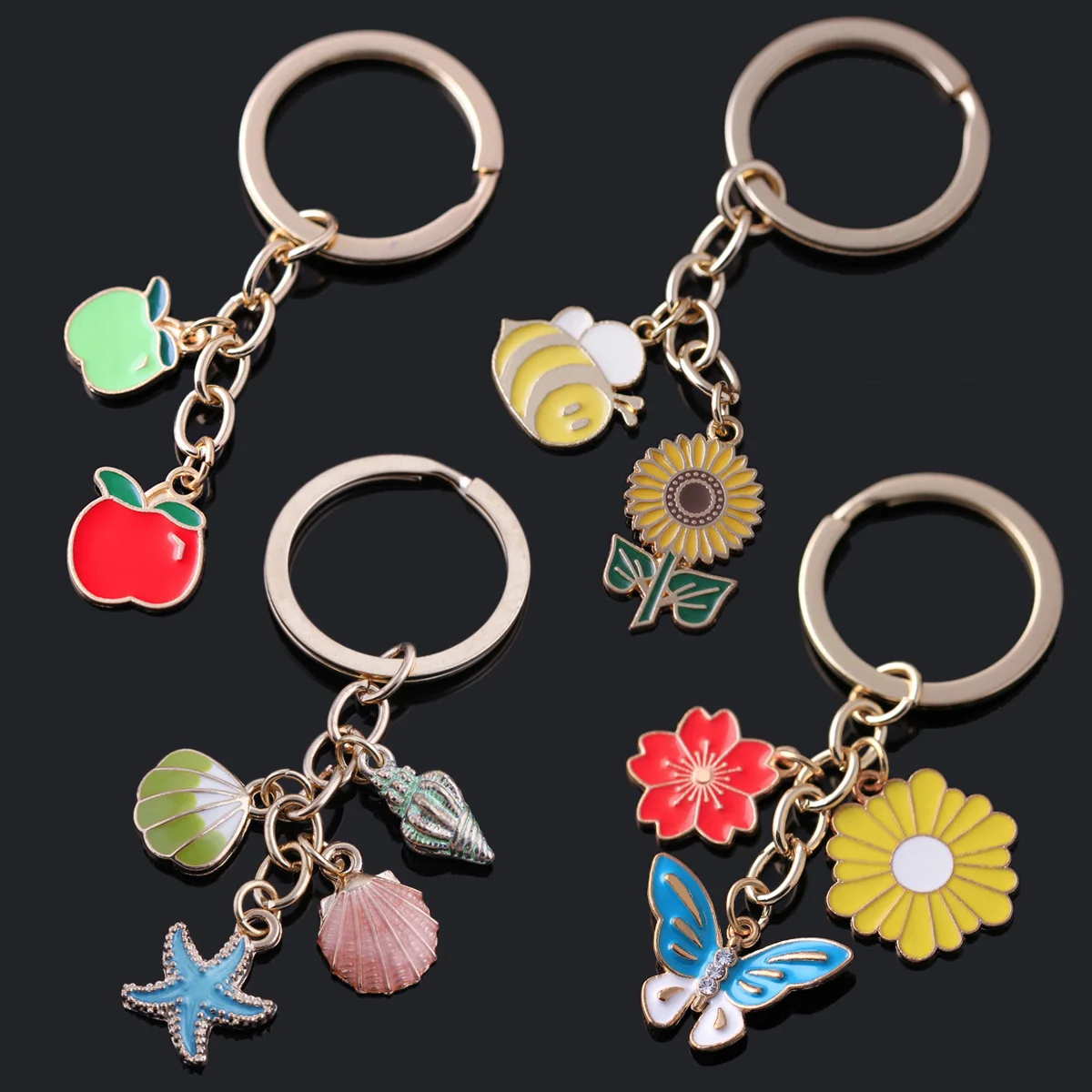 Fashion Keychains For Women Cute Love Heart Car Key Chains Friend Pendant Holder Charm Bag Accessories Jewelry Christmas Gifts