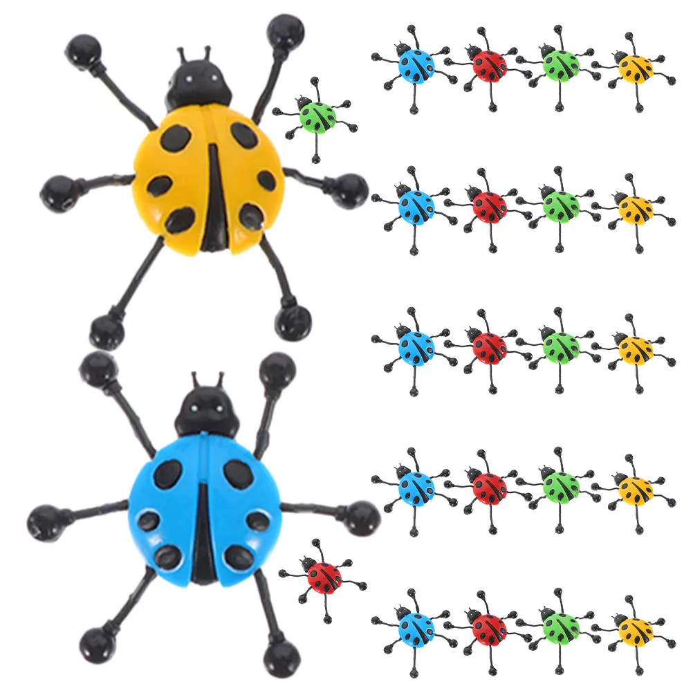 

24 шт. липкие куколки-божьи коровки для лазания по стенам, эластичные сенсорные игрушки-розыгрыши, забавные украшения для детских вечеринок