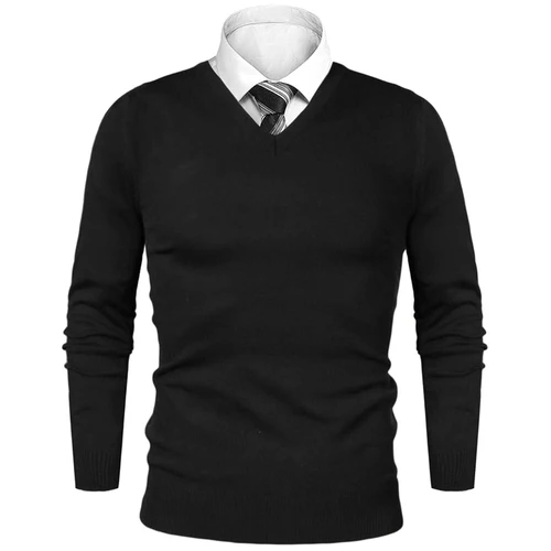Imagen 2 del producto Animal Game-suéter de negocios para hombre, jersey informal con cuello en V, blusa fría, tejido de lana ligero para exteriores, suéter de lujo para hombre
