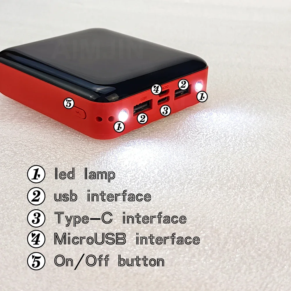 New Mini Comes with Four-Wire Power Bank 20000 MA Large Capacity Mobile Power Supply