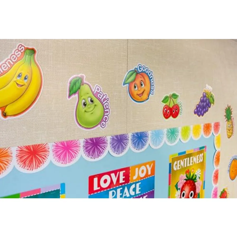 Teacher Created Resources Colorful Poms Scalloped Die-Cut Rolled Border Trim - 50ft - Decorate Bulletin Boards, Walls, Desks, W view 4