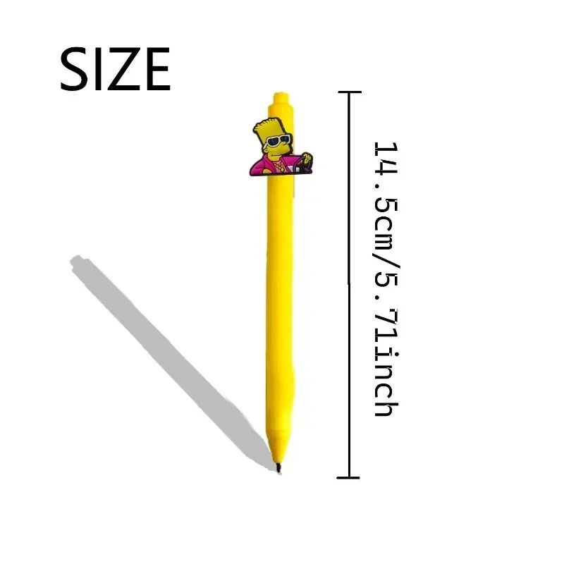 4 قطعة/المجموعة سمبسنز قلم محايد اللون لطيف الكرتون الأزياء الملونة القلم بار أنيمي الإبداعية ثلاثي الأبعاد دفع عمل القلم هدية