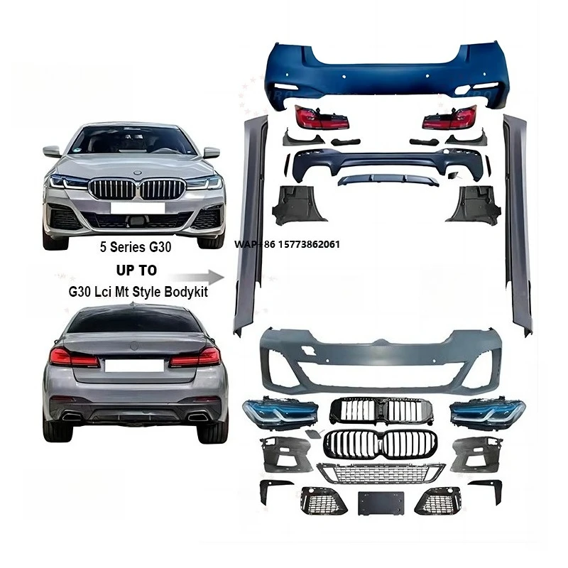 

5s Series G30 Old Upgrade to New G30 Lci Mt Sport Style Car Body Kit Auto Body Parts Bumper Accessories Headlight Taillights