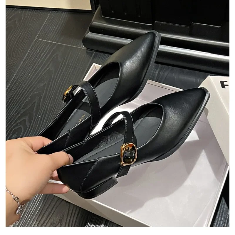 2024 New Style Fashionable Comfortable Elegant Toe Shoes Women's Sweet Cool Mary Jane Shoes Evening Night Versatile Scoop Shoes