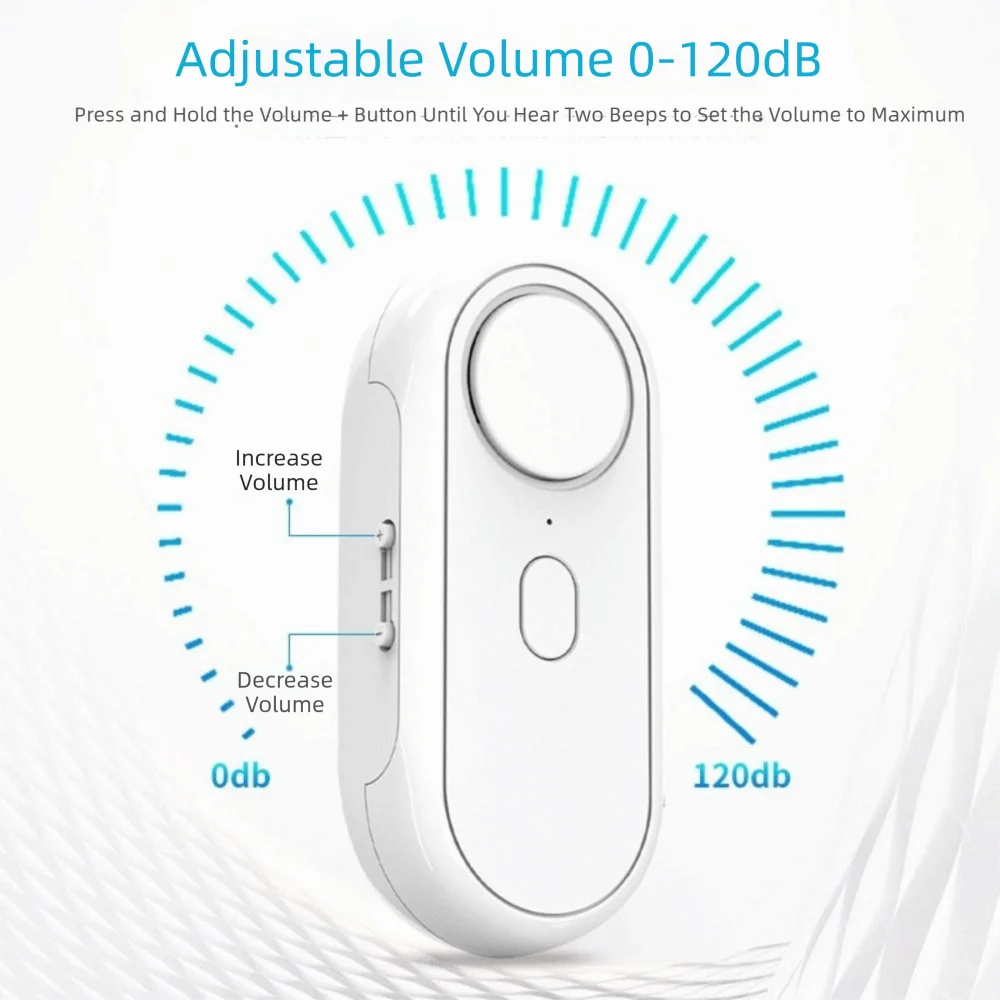 

Remote Control Wireless Door Alarm Double-Sided Tape 120Db Sound Window Alarm 5 Modes Anti-Theft Alarm Home Security
