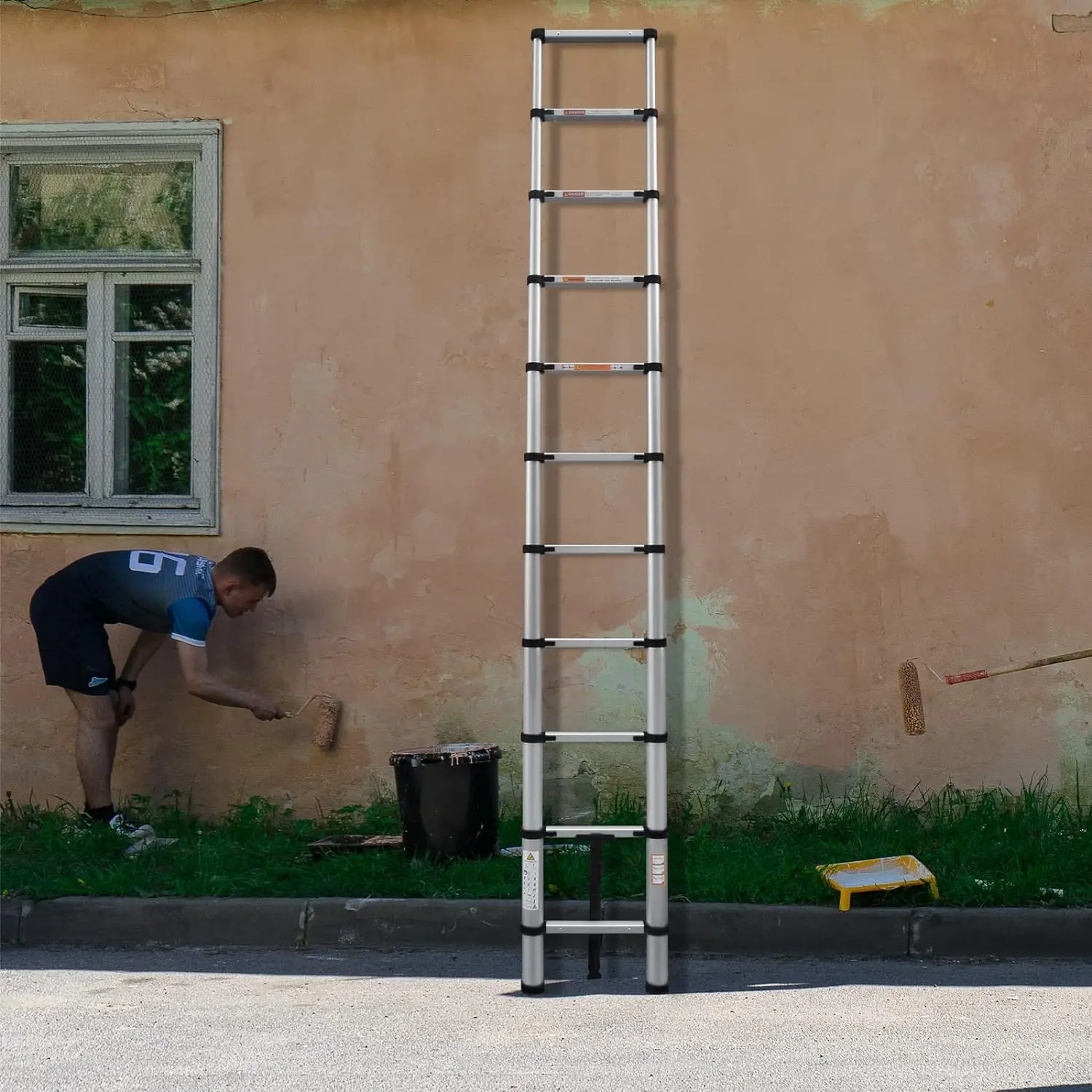 

Телескопическая лестница, сверхмощная алюминиевая складная с нескользящими ножками
