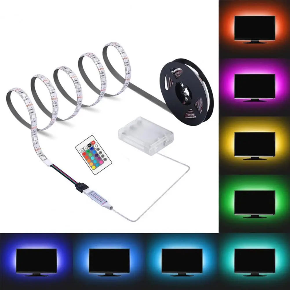 

LED Strip Light Remote Control Battery Box Powered High Brightness IP65 Waterproof Decoration DC 5V RGB 5050 TV Backlight Room L