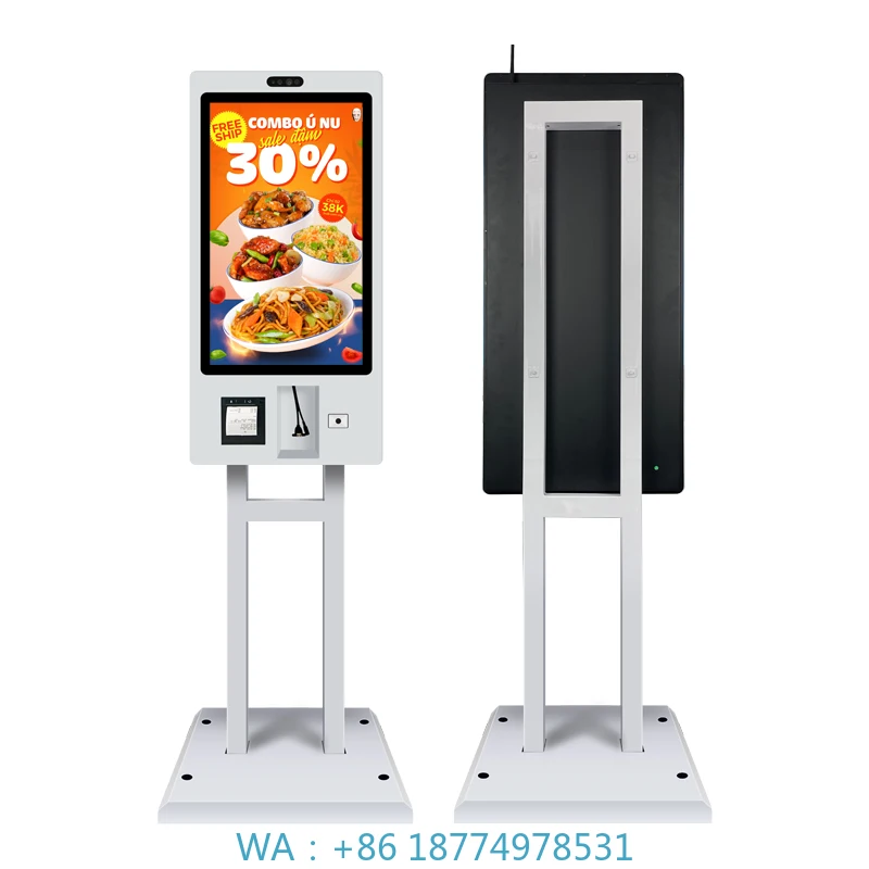 

Hotel Wall Mounted&Floor Standing 21.5 Inch Self Service Kiosk Fast Food Kiosk With Printer Android for Restaurant