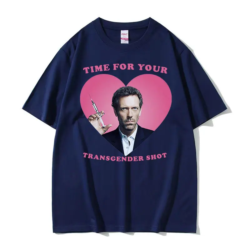 الوقت للمتحولين جنسيا لقطة الدكتور هاوس الوردي سماع الجرافيك التي شيرت الرجال النساء الصيف تي شيرت على طراز هاراجوكو 100% القطن قصير الأكمام تيز #3
