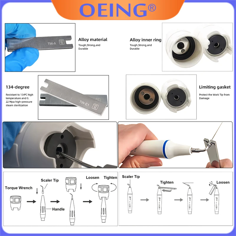 Endo Tips Torque Spanner Tool Dental Ultrasonic Scaler Tips Torque For EMS DTE SATELEC Woodpecker Dentist Instrument