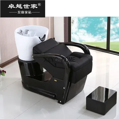

Customized Factory Direct Sales Barber Shop Shampoo Chair Simple Style for Hair Half Trip Ceramic Basin Thai Flushing Bed