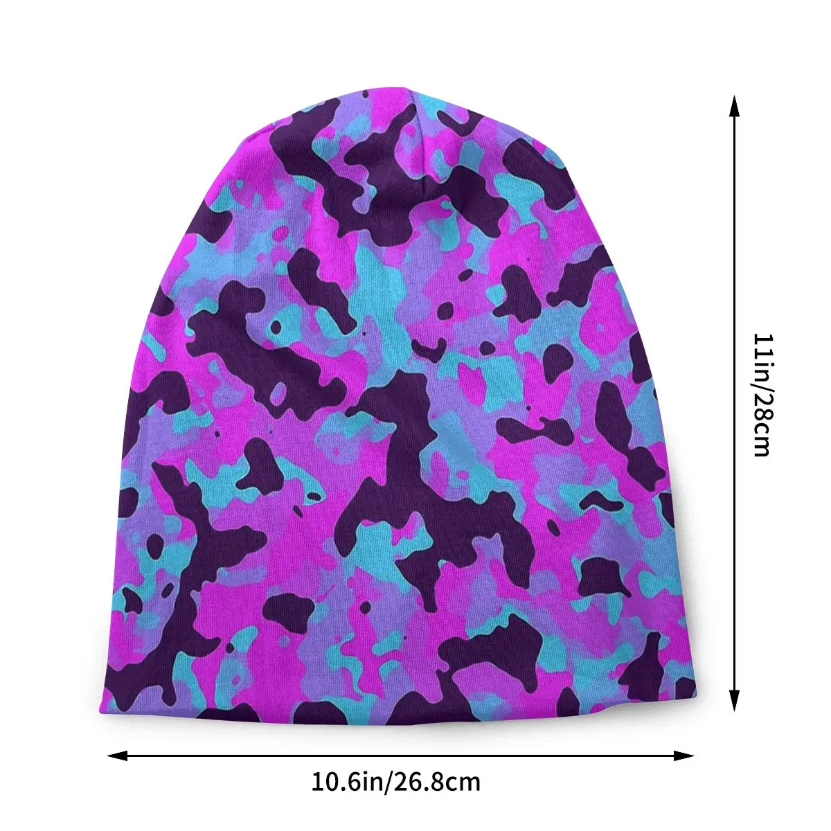 Colorful Vibrant Camouflage Pattern Dark Blue, Light Blue & Lilac Camouflage Hat Pullover Children Thin Warm Male Polyester Caps