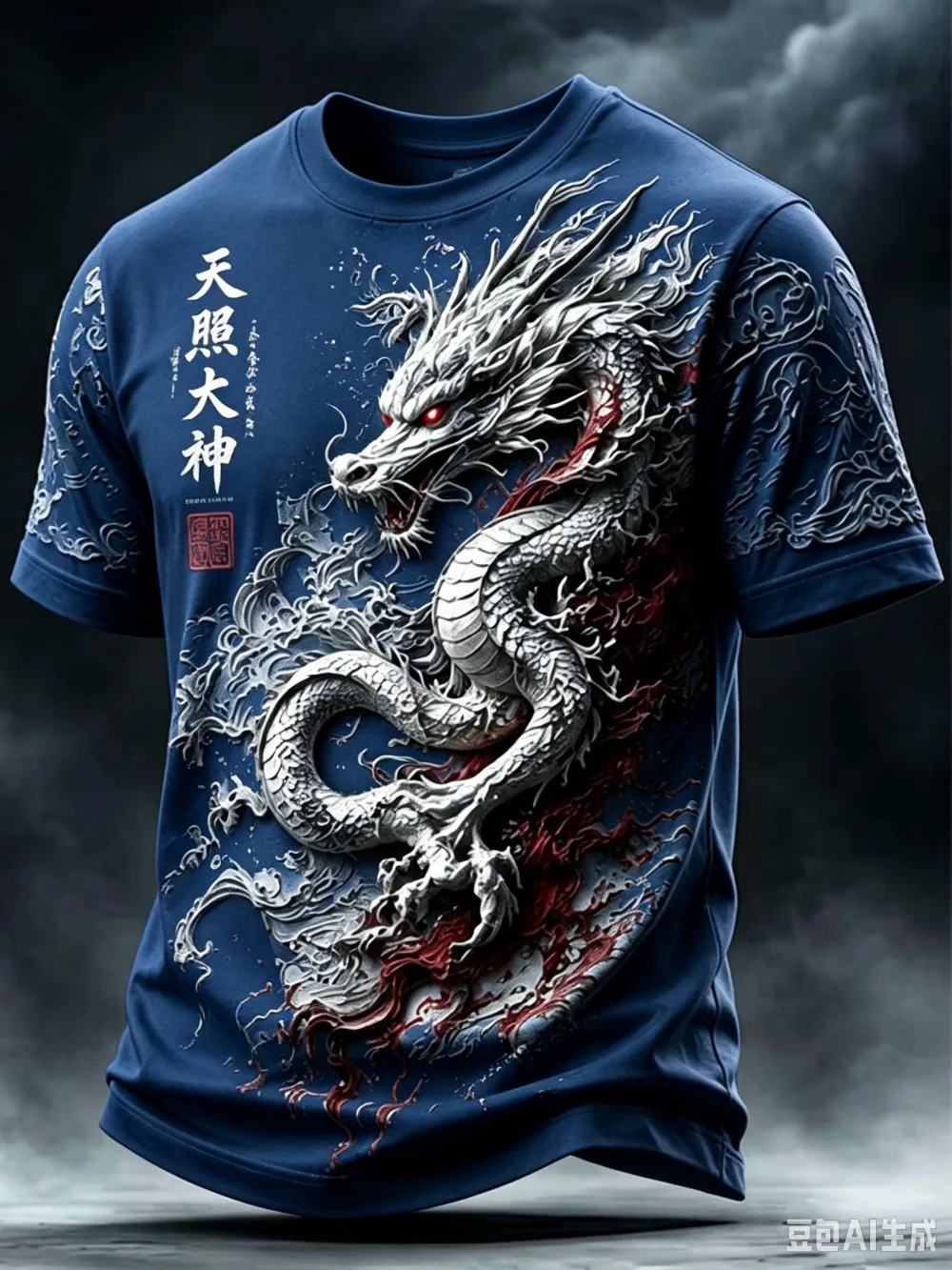 Japanese Amaterasu Dragon Pattern 3D Print Men Sport T-shirt Outdoor Street Casual Fashion Quickdrying Breath Parent-child Cloth