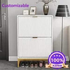 Factory Direct 2026 for Entryway with 4 Flip Drawers - Freestanding Wooden Storage Modern Slim Shoe Cabinet