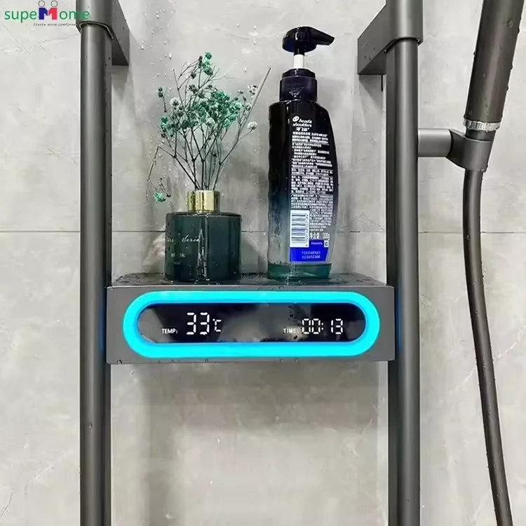 Hot Cold Bathroom Tap Thermostatic Shower Set Square Bathroom Shower System Senducs Black Gold Bathtub Mixer Faucet