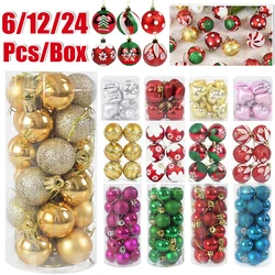 6/12/24Pcs Golden Red Christmas Balls Xmas Tree Hanging Large Ball Pendant For Home Decor Christmas Party Decorations Navidad