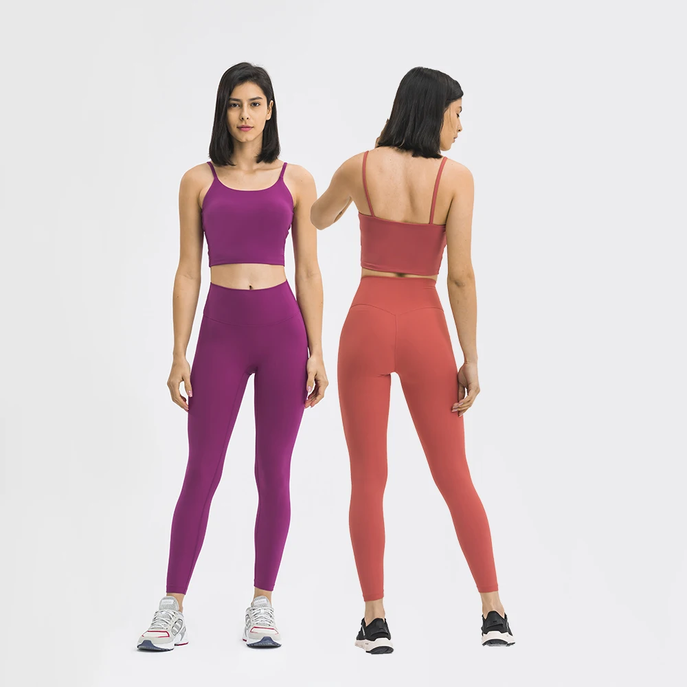 Buttery Soft Yoga Set 2 Piece Padded Crop Top High Waist Gym Leggings Sets Women Tracksuit Workout Clothing Fitness Sports Suits