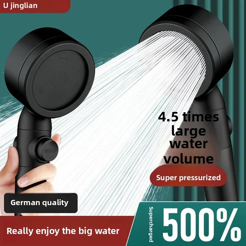 

High Pressure Shower Head Water Saving 3 Modes Filter Clean Adjustable One-Key Stop Water Massage Sprayer Bathroom Accessories