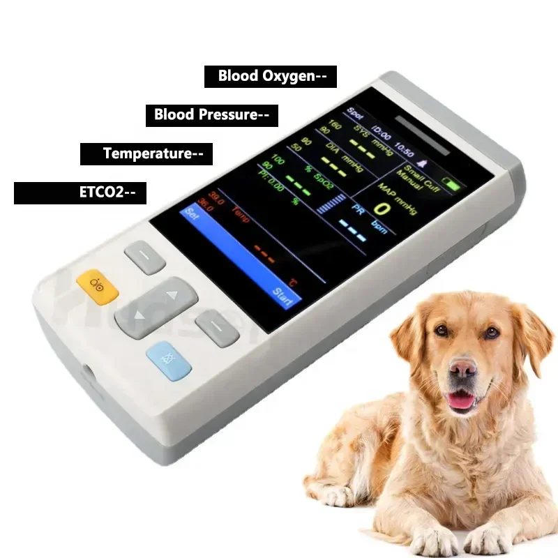 3.5 Inch Por      Vet Vital Signs Monitor – Etco2 Handheld Monitor for Clinic & Hospital (Factory Price)