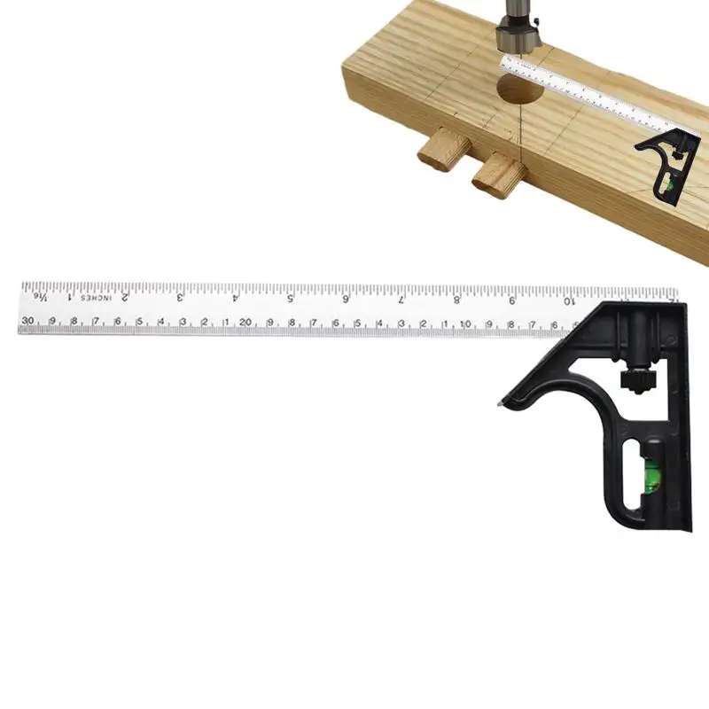 new Angle Ruler Combination Square Stainless Steel Combo Square Carpentry Tools Carpenter Square Metal Ruler Measuring Tools