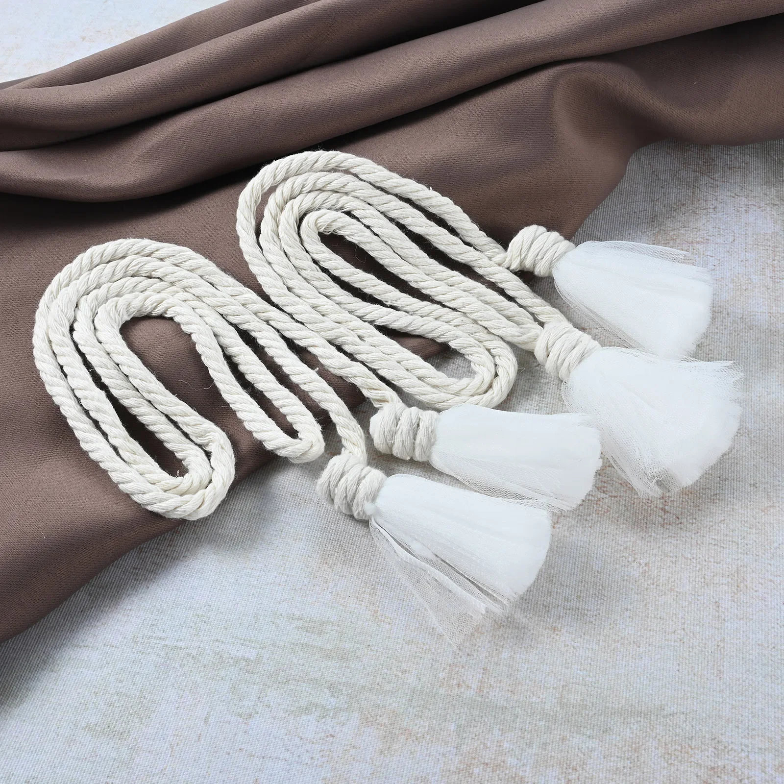 2Pcs Handmade Braided Curtain Tiebacks Curtain Tie Backs Holder Braid Belt Lashing Rope Curtains Accessories Home Decoration