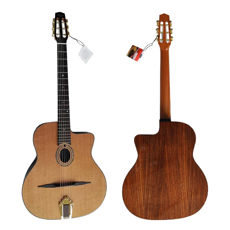 Aiersi Brand Professional Playable O-Hole Instrument, Gypsy Jazz Guitar,Cedar Top,Spruce Top