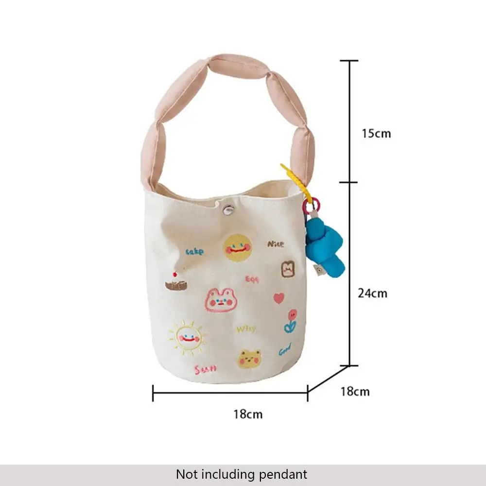 Girls Canvas Soft Handbags Shoulder Bag Lunch Bag Bucket Bags