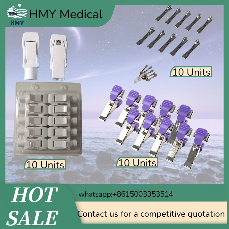 10pcs Animal ECG Electrodes with 4.0mm Banana Alligator Clips for Veterinary EKG Monitor