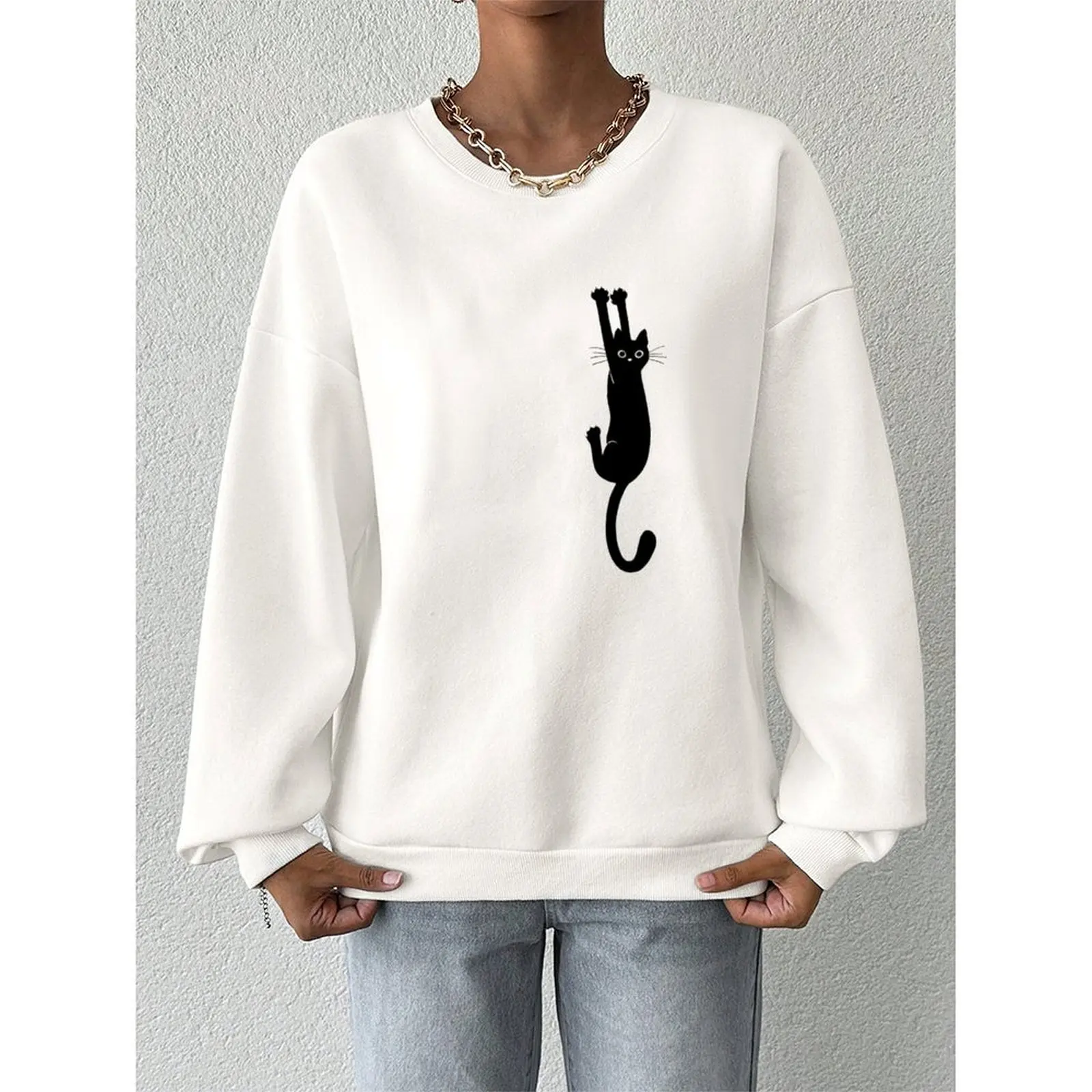

Y2k Round Neck Women Sweater Velvet Winter Casual Streetwear Comfortable Long Sleeved Pullovers Autumn Woman Clothes 2025