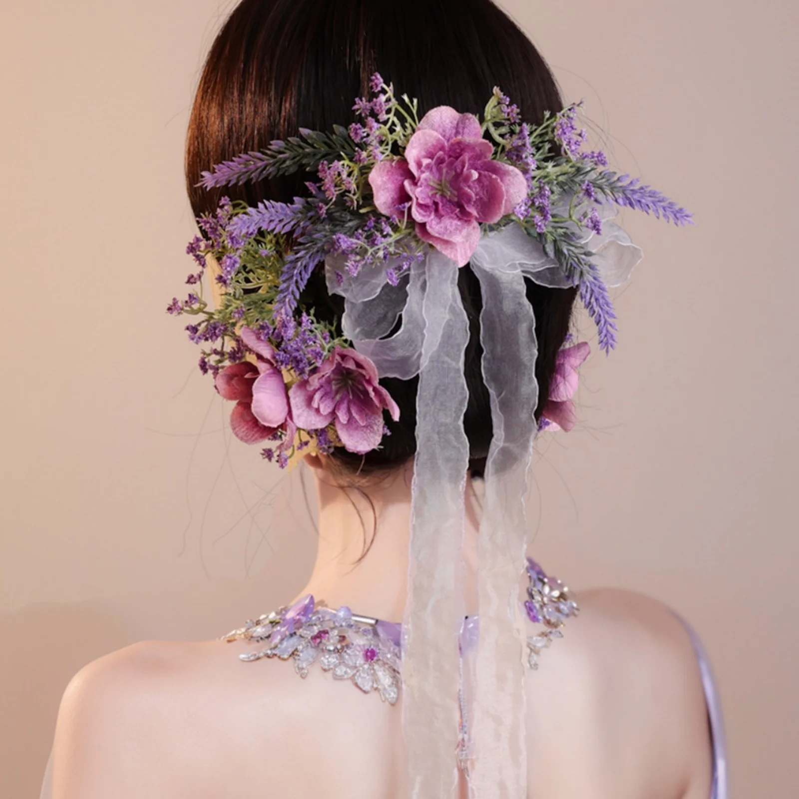 

5 шт. расчески для волос из искусственной ткани розового металла с бантами, модный, романтический и элегантный свадебный головной убор с цветочным принтом, циркониевый