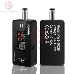 KWS-DC28 DC 4-30V 0-12A Voltage Current Tester Digital Voltmeter Ammeter Interface Tester Battery Capacity Detector 0.96 Inch