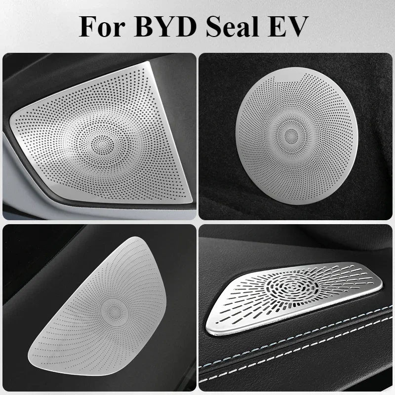 

Крышка для динамика для BYD Seal EV 2022-2024, декоративная наклейка для чтения детской двери, наклейка из нержавеющей стали, автомобильные аксессуары