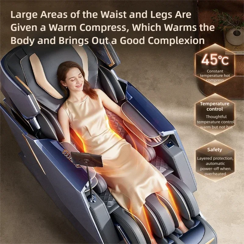 Luxury Electric Massage Chair Intelligent Multifunctional Fully Automatic Leisure Sofa Upgrade Flexible Rail Ankle Stretching view 6