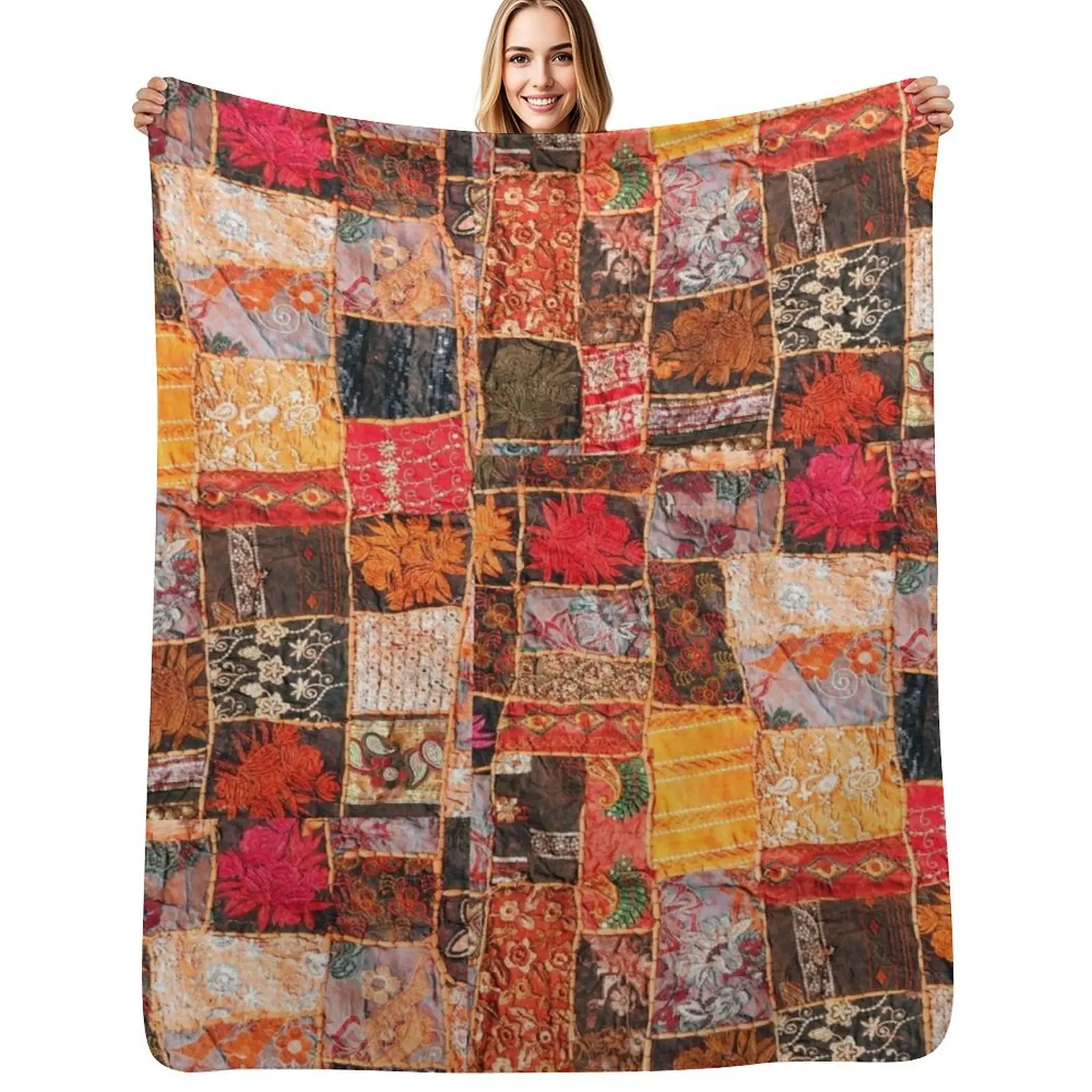 

patchwork  Throw Blanket Thermal for babies Softest Quilt Blanket