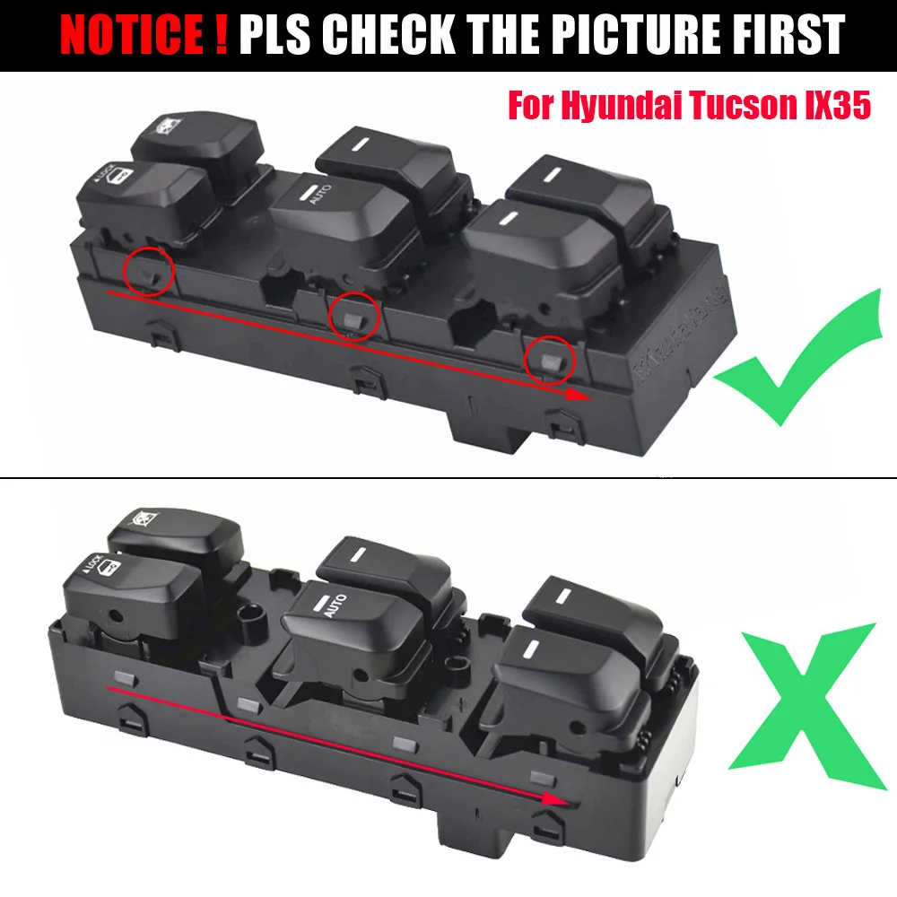 Left Hand Driver Power Master Window Switch For Hyundai IX35 TUCSON 2010-2015 93571-2S000 93571-2S050 Car Window Switch