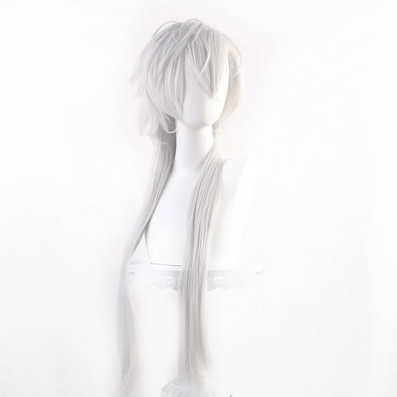 Virtual YouTuber Rainbow Society Gamers Ge Ye Peluca de cosplay Ge Ye Peluca gris plateada