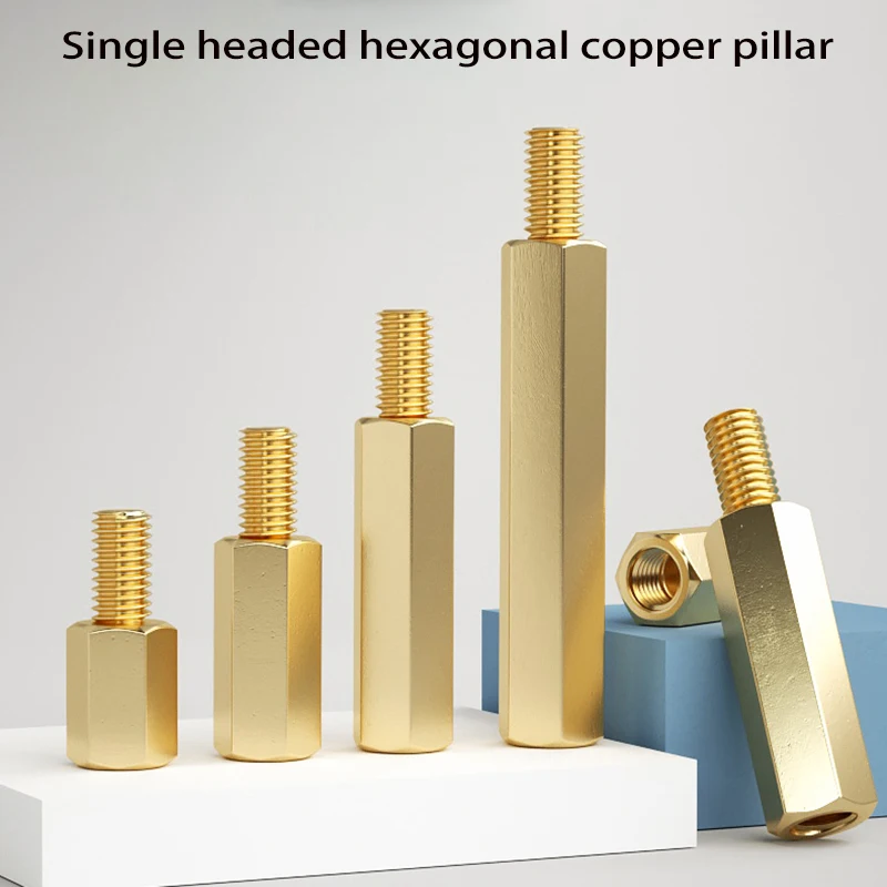 

M4 M5 M6 Coppers Brass Pillars Standoff Circuit Spacer PCB Board Nut Screws Hex Round Single Cylinder Head/Hexagon pillar