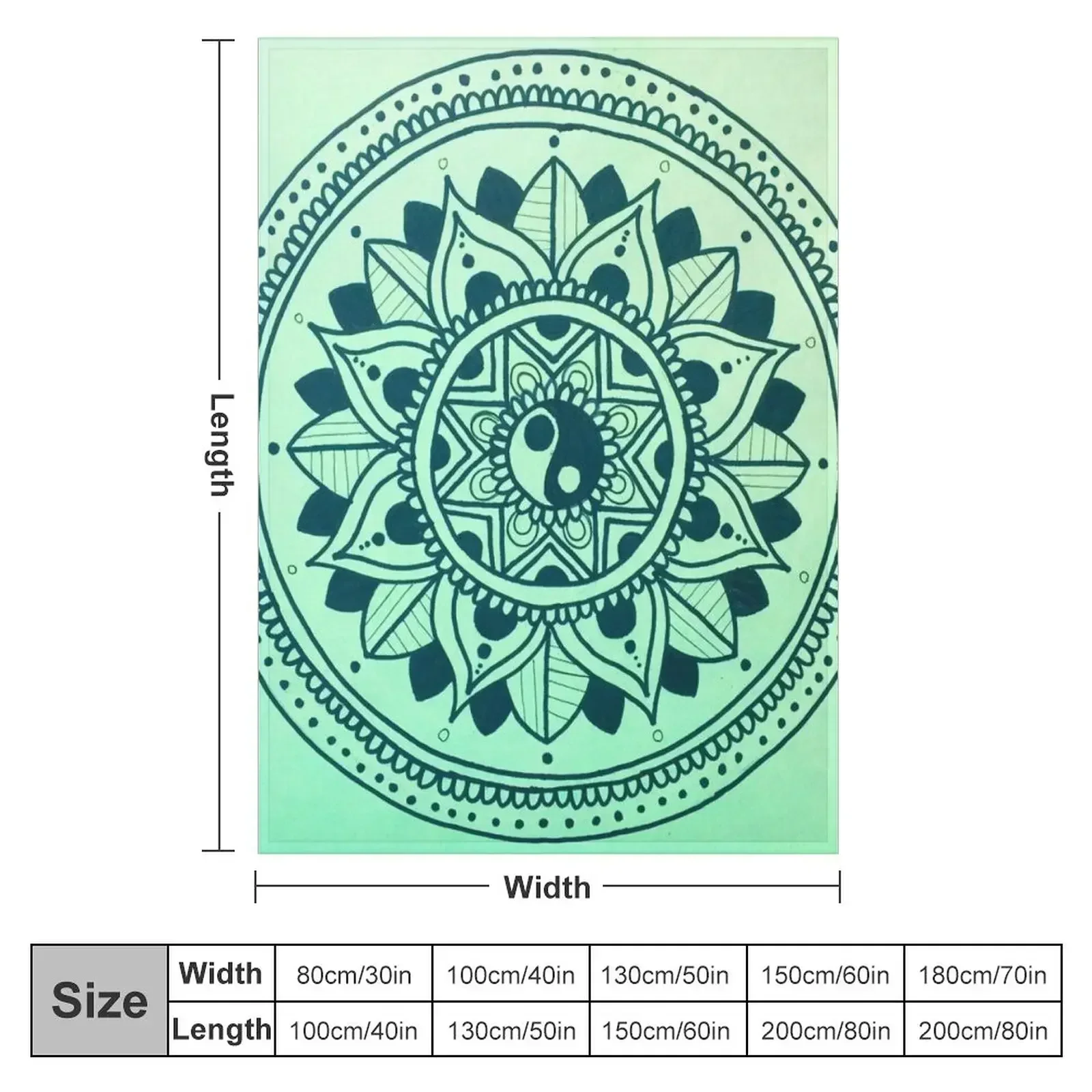 New Green Yin Yang Mandala Throw Blanket Blankets For Sofas Sofa Polar Nap Cute Plaid Warm Blankets