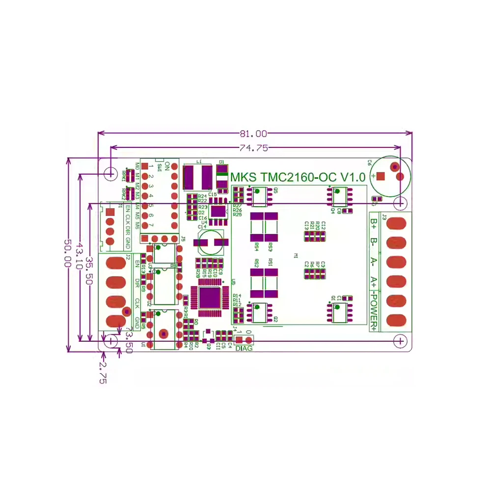 Stepper Motor Driver MKS TMC2160-OC 3D Printer Breakout Large Current Drive Parts Stepping Engine 2 Phase Controller